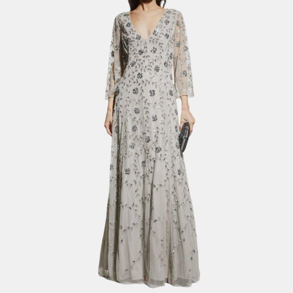 Aidan Mattox Beaded Tulle Gown Size 16